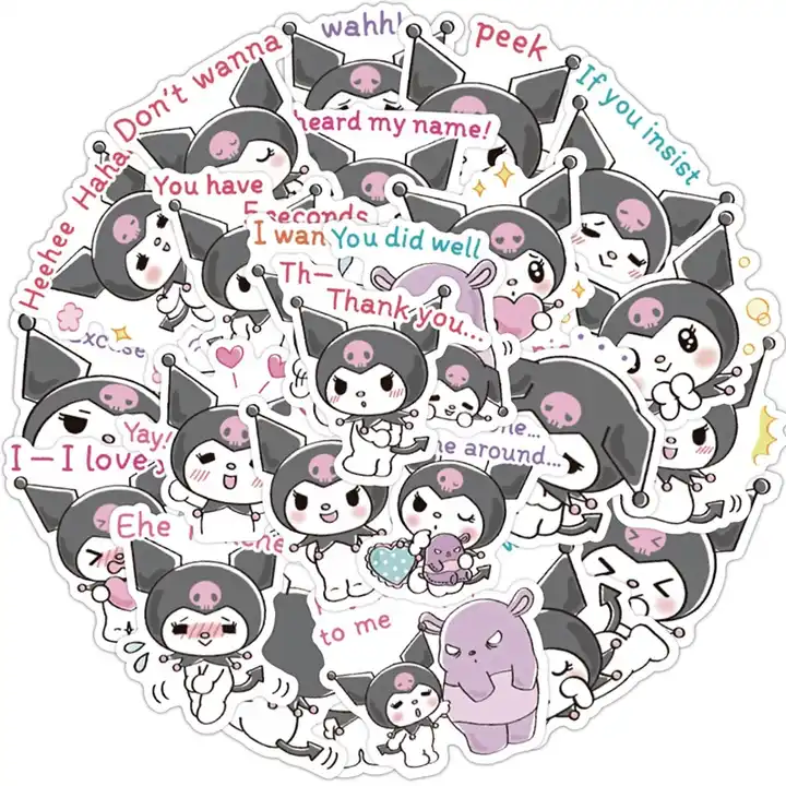 zy1722c 40pcs cute anime kuromi stickers