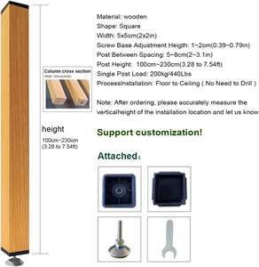 Divisor <span class=keywords><strong>de</strong></span> Habitaciones <span class=keywords><strong>de</strong></span> Pared <span class=keywords><strong>de</strong></span> Piso a Techo, <span class=keywords><strong>Listones</strong></span> <span class=keywords><strong>de</strong></span> <span class=keywords><strong>Madera</strong></span>, Separador <span class=keywords><strong>de</strong></span> Ambientes con Postes, Biombo Decorativo para Entrada - Product Image 3