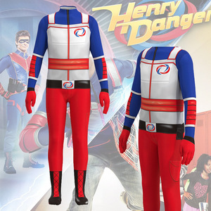 <b>Super</b> Boy Captain <b>Hero</b> Cosplay Bodysuit For Boys Red Blue White Full Body Suit With Logo Design Kids <b>Costume</b> - Product Image 3