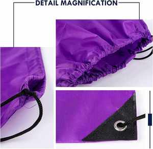 Sac à dos promotionnel réfléchissant noir avec cordon de serrage, sac de courses réutilisable en polyester - Product Image 3