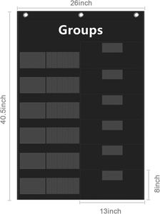 Tabla de gestión de grupos pequeños para el aula y la escuela en casa con 96 tarjetas de tela no tejida, color negro - Product Image 2