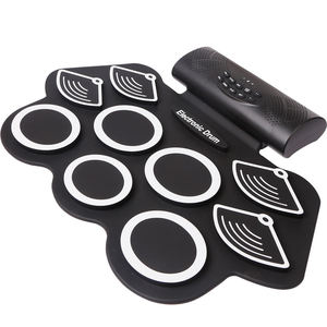 กลองไฟฟ้าม้วนได้ MIDI ซิลิโคนสีดำ เครื่องดนตรีเคาะจังหวะสำหรับเด็ก <span class=keywords><strong>ราคา</strong></span>ขายส่ง - Product Image 1