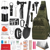 Kit de survie DPT vert en gros, ensemble d'équipement d'urgence multifonctionnel noir, avec emballage pour le camping et la randonnée