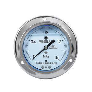 เกจวัดแรงดันสแตนเลสซูโจวซวนเซิง ขนาด 100 มม. 0-1.6Mpa แบบติดตั้งแกน ทนแรงกระแทก พร้อมเกลียวเชื่อมต่อ - Product Image 1