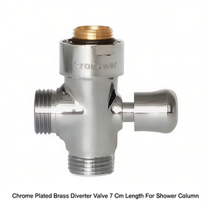 Valvola deviatrice in ottone cromato, lunghezza 7 cm, per colonna doccia - Product Image 3