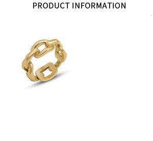 Chain <strong>Filigree</strong> <strong>Ring</strong> <strong>Gold</strong> Silver Plated Stainless Steel Jewelry Full Metal Waterproof for Women Trendy Opp Bag OEM ODM Triangle