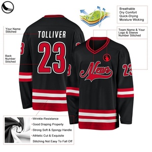 BETHERIVAL Uniforme de hockey sur glace pour entraînement d'équipe, 100% polyester, logo personnalisé, broderie en twill, écussons, vêtements de hockey sur glace - Product Image 4