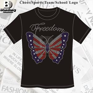 ใหม่ความรักคริสตัล AB พลอยเทียมดีไซน์การถ่ายโอนที่กำหนดเองได้วันอิสระลอกลายด้วยพลอยเทียมสำหรับเสื้อผ้าผู้หญิง - Product Image 2