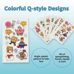 Pegatinas de tatuajes temporales impermeables con diseños de dibujos animados de animales para la cara y el cuerpo de los niños - Product Image 2