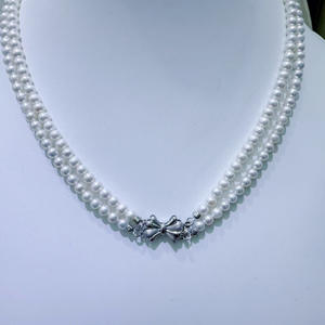 Nuevo Collar de Perlas de Agua Dulce Naturales de 4-5 mm, Casi Redondas, Impecables, de Doble Capa, Versátiles, Sencillas con un Diverso Temperamento - Product Image 4