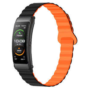 สายรัดข้อมือซิลิโคนแม่เหล็กสองสีพร้อมหัวเข็มขัดยางสำหรับสมาร์ทวอทช์สายทดแทนที่ทนทานและสะดวกสบาย - Product Image 6