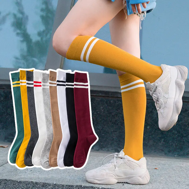 2022 Sexy meias listradas meias longas meias quentes meias elevadas da coxa das mulheres das meninas das senhoras new fashion listrado na altura do joelho meias mulheres