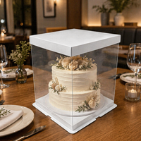 Boîtes à gâteaux transparentes pliables de 6 pouces (22x22x23cm) de qualité alimentaire, prêtes à être expédiées de l'usine pour anniversaires, mariages et pains.