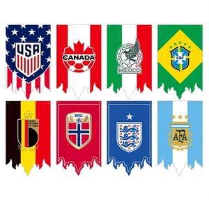 Drapeau de supporter de football du <span class=keywords><strong>Maroc</strong></span> 2026 personnalisé en gros, 75x125cm, en polyester, pour la décoration extérieure des stades - Product Image 2