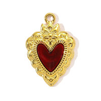 Pendentif vintage en acier inoxydable plaqué or 18 carats, motif coquille d'amour et couronne, avec breloque ailes d'ange, pour collier de bijoux DIY