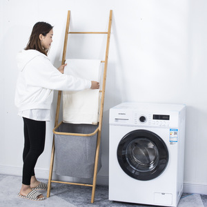 <span class=keywords><strong>Panier</strong></span> de rangement en bambou, sacs pour salle de bain, étagère à <span class=keywords><strong>linge</strong></span> multi-niveaux, pliable, écologique, pour ranger - Product Image 2