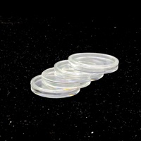 Boîte à pièces ronde en plastique PS transparent avec couvercle à clipser, étui de protection pour pièces commémoratives, conteneur de rangement transparent pour collection de pièces