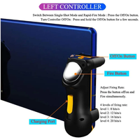 JS31 Cuatro dedos Botón de pantalla táctil Disparador PUBG Trigger Finger Joystick Controlador de juegos de velocidad ajustable