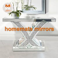 Console miroir glam bon marché populaire avec diamants concassés