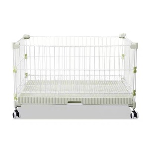 Cage pour animaux de compagnie Lejia, structure en fer, rectangulaire, pliable, avec roulettes, pour chiens, chats, lapins, petite et moyenne taille, multifonctionnelle, empilable - Product Image 5