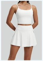 Ensemble de sport pour femme personnalisé : soutien-gorge de sport dos nageur et jupe plissée 2 pièces, séchage rapide, respirant, coupe ajustée