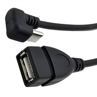 Câble de charge USB-C tressé blindé en PVC à angle de 90 degrés de type U pour téléphones Android, tablettes et PC, 0,3 m