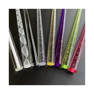 Magical Stick Acrylic Rods Transparent Extruded PMMA Bar Standard Size 25mm Diameter Solid Pipe Plastic Stick Clear Acrylic Rod