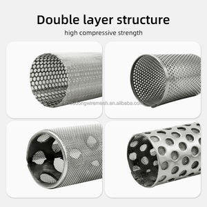 Filterelement aus Edelstahl 304 316, Mikron-perforiertes Rundloch-Rohrnetz-Filterzylinder, Einlagig und Doppellagig - Product Image 5