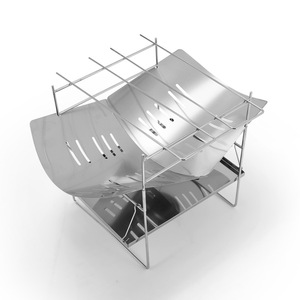 Réchaud à bois portable pliable en acier inoxydable pour la randonnée en plein air, léger et coupe-vent, support de feu de camping - Product Image 2