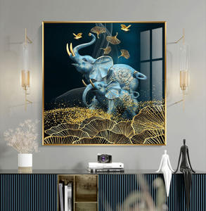 Salon de luxe toile peinture vente chaude cheval cristal porcelaine carré peinture murale et toile mur art peinture - Product Image 3