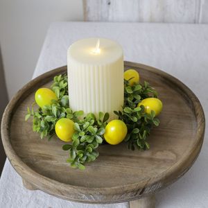 Anillo de Hojas Artificiales de Limón de Estilo Fresco <span class=keywords><strong>para</strong></span> Decoración de Centro de Mesa en Hogares Rurales, Mesas de Boda y Fiestas de Primavera - Product Image 3