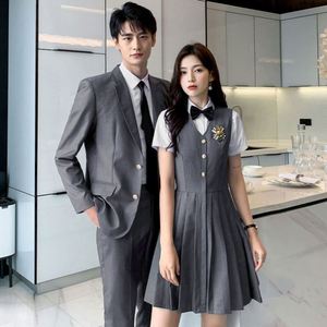 Design Preppy Style Student Performance Costumes Dress Race Costumes Graduation Uniform Vogue Blazer Shirt Pleated Skirt - Product Image 4