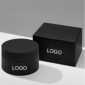 Biểu Tượng Tùy Chỉnh Vòng Hình Bầu Dục Hình Dạng Frosty Đánh Kem Cơ Thể Màu Đen Chà Bơ 8Oz Rộng Miệng Container <span class=keywords><strong>Jar</strong></span> Với Nắp Nhựa <span class=keywords><strong>Jar</strong></span> - Product Image 1