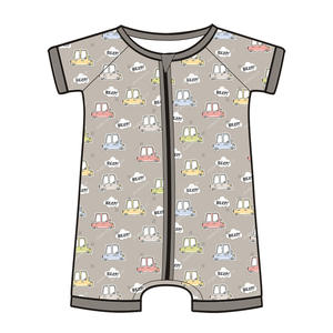 สำหรับผู้ค้าปลีกที่ใส่ใจสิ่งแวดล้อม ชุดบอดี้สูทเด็กอ่อนทำจากไม้ไผ่ออร์แกนิกแบบซิป พร้อมโลโก้สั่งทำ ขายส่ง - Product Image 2