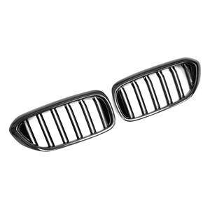 BMW 5 Serisi G30 F90 M5 2018-2020 için <span class=keywords><strong>M</strong></span> Style Karbon Fiber Araba Ön Tampon Izgarası Çift Çizgili Izgara Parlak Siyah Orta Izgara - Product Image 2