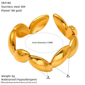 แหวนนิ้วชี้สแตนเลสสตีล 18k ดีไซน์หรูหรา ประดับเพชรทรงหัวใจสีพีชหวานๆ รูปทรงเม็ดถั่ว ทองคำ แหวนรูปหัวใจคู่รักสำหรับผู้หญิง - Product Image 5