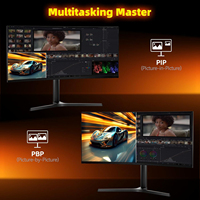 Moniteur LCD incurvé UWQHD 34 pouces 21:9 3440x1440 165Hz 120% sRGB IPS pour jeux sur ordinateur avec haut-parleurs intégrés, montable au mur