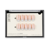 30 faux ongles chromés réutilisables sans colle, ongles artificiels en acrylique, logo personnalisé, carte de présentation pour ongles à presser