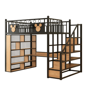 <span class=keywords><strong>Lit</strong></span> mezzanine moderne pour adultes et enfants, réglable <span class=keywords><strong>en</strong></span> <span class=keywords><strong>hauteur</strong></span>, avec structure métallique, pour hôtel et chambre à coucher - Product Image 3