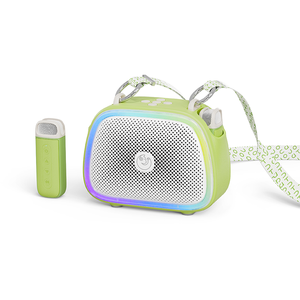ลำโพงคาราโอเกะมินิสำหรับเด็ก รุ่นใหม่ ไมค์คู่ ไฟ RGB LED 5W สำหรับงานปาร์ตี้กลางแจ้ง ใช้พลังงานจากแบตเตอรี่และ USB รุ่น C22 - Product Image 2