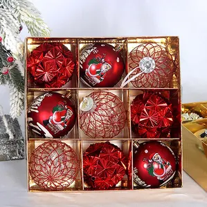 9 küçük boyutu noel kar topu Set tatil parti dekor için yılbaşı dekoru özel ağacı süsler noel topu