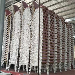 Chaises de mariage les plus populaires pour les hôtels, les fêtes et les événements, chaises de banquet empilables en métal et en tissu personnalisées - Product Image 3