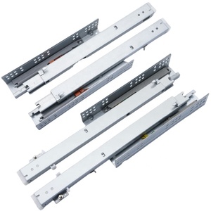 2 glissières de tiroir télescopiques hydrauliques invisibles autobloquantes pliables Glissières de tiroir sous montage Guides de tiroir avec goupille - Product Image 1
