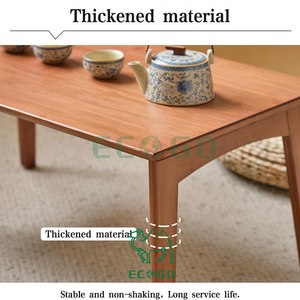 Mesa de Piso Japonesa de Bambú Natural Sólido, Sin Necesidad de Ensamblaje, Mesa Plegable Ecológica, Impermeable y Multifuncional para Cocina - Product Image 6