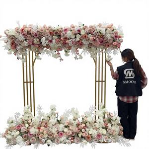 SMOOTH Camino de Mesa de Flores de Paniculata de 6.5-10 Pies, Rosas de Seda Blancas Artificiales para Boda, Tamaño y Color Personalizables - Product Image 1