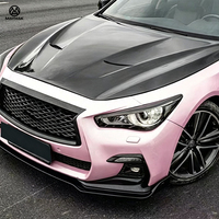 Cubierta de Capó Delantero de Fibra de Carbono para Infiniti Q50 2015+, Piezas de Mejora para Kit de Carrocería
