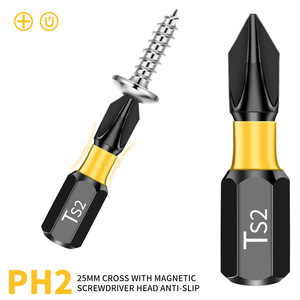 Embout de tournevis Phillips 25 mm T2 à pointe magnétique en acier S2 de qualité industrielle avec finition oxyde noir - Product Image 2
