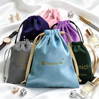 Pochette en velours personnalisée avec cordon de serrage pour bijoux, rouge à lèvres, parfum, cosmétiques, boucles d'oreilles, bagues, colliers et emballages cadeaux
