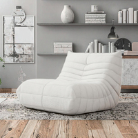 Fauteuil pouf WHGBJA pour adultes - Revêtement en velours à mémoire de forme, housse amovible, confort extra doux, un siège, coin lecture
