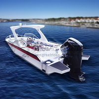 Bateau de loisirs en aluminium de 24 pieds avec flybridge pour 12 à 14 personnes 7.3m pour le tourisme aquatique de luxe